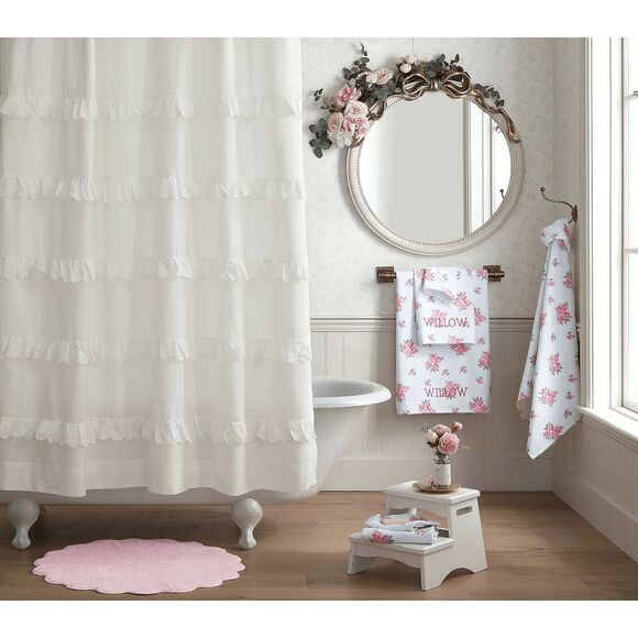 Pottery Barn Kids Other - Pottery Barn Kids LoveShackFancy Eyelet Ruffled Shower Curtain